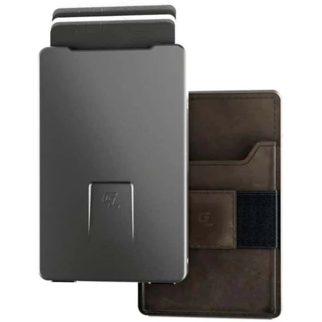 Groove Wallet 3.0 Gun Metal Brown Leather Nano Attachment