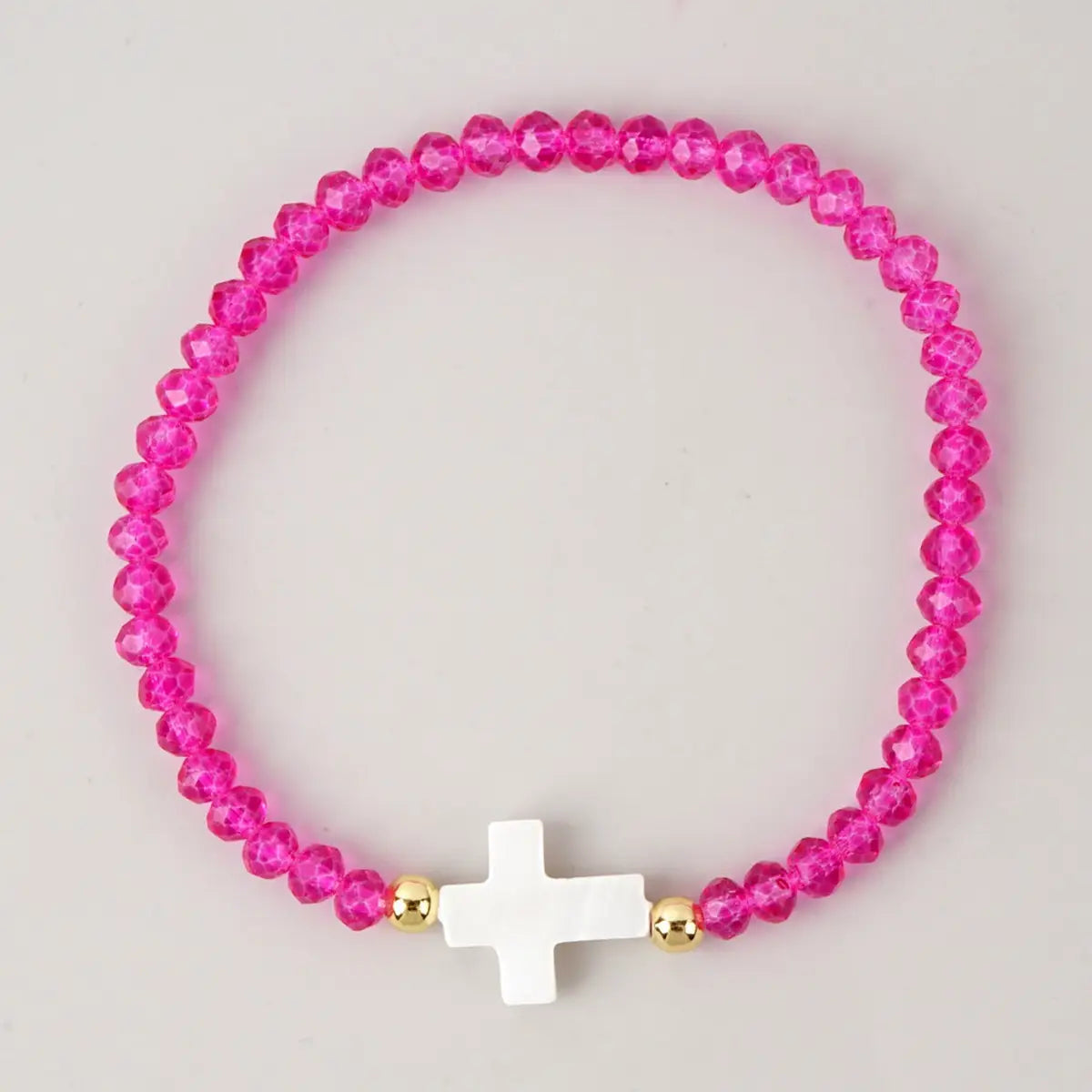 Pink Cross Bracelet