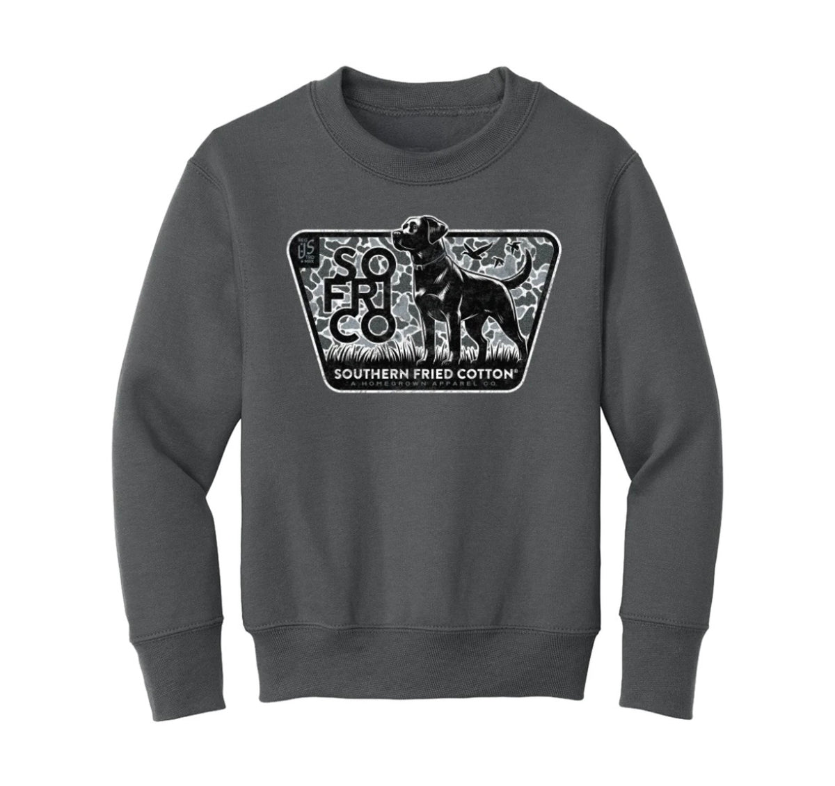 Southern Fried Cotton Lab Camo Crew Youth