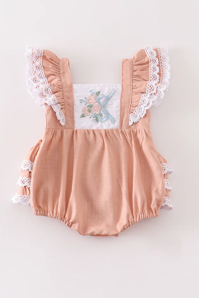 Pink Embroidery Linen Bubble