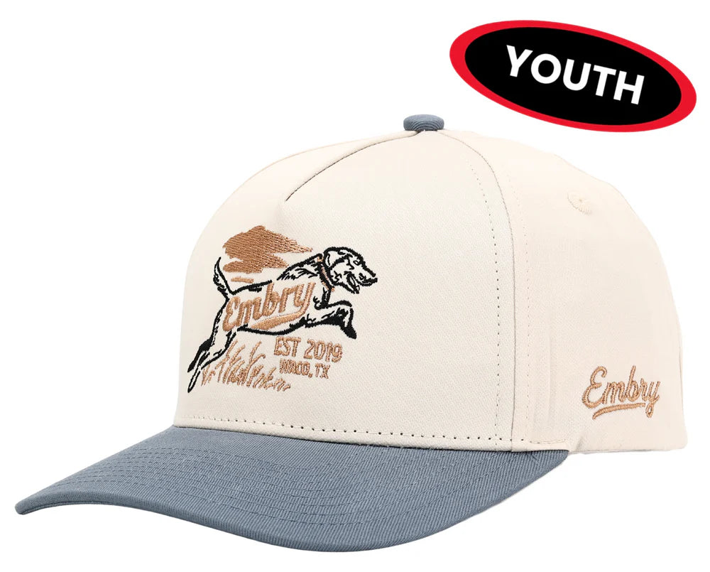 Embry Youth Cream/Blue Retriever Hat