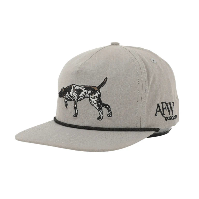 American Flyway Waterfowl Grey w Black Rope Pointer Ripstop Rope Hat