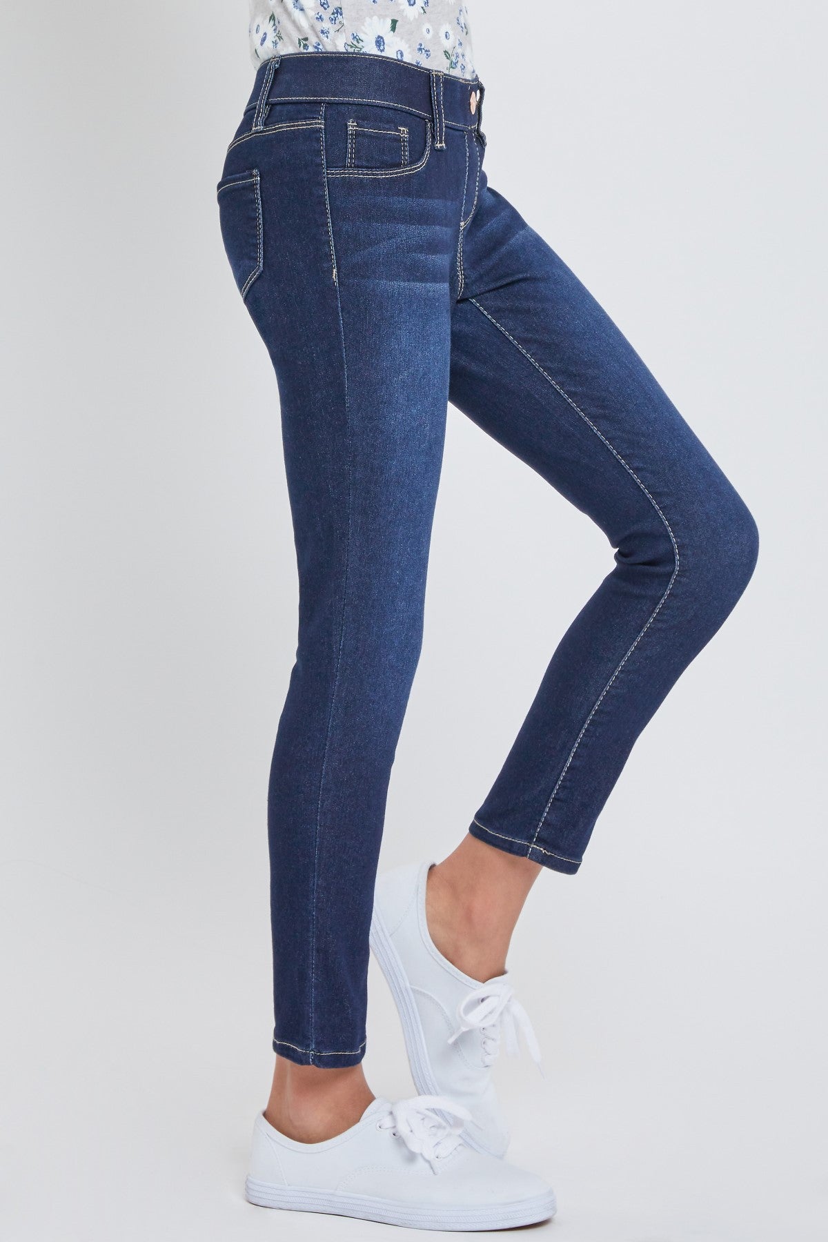 Girl's YMI Pull on Skinny Jeans Color Dark Indigo