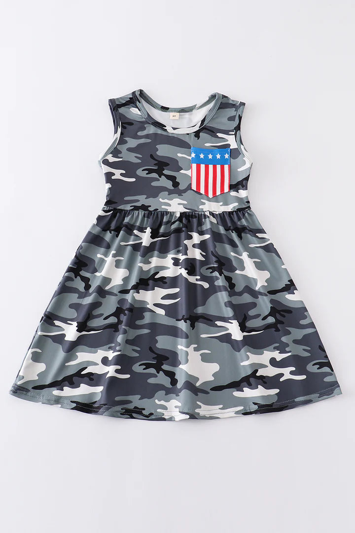 Camo Patriotic Dress for Girls