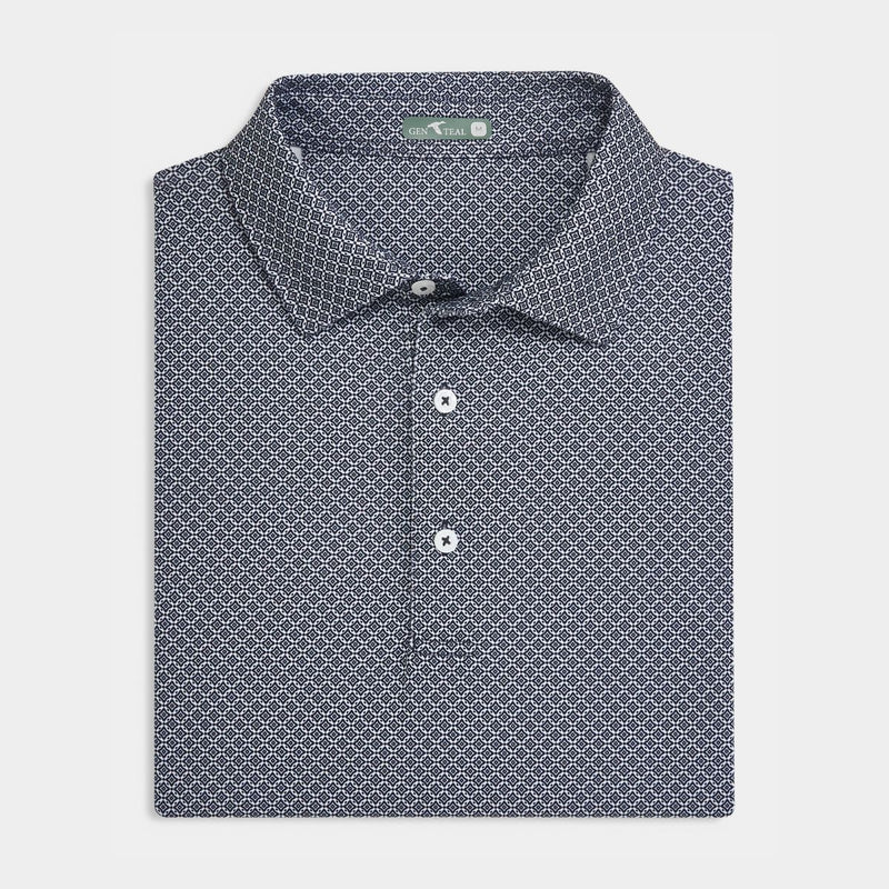 Genteal Diamond Lattice Polo Printed in Black