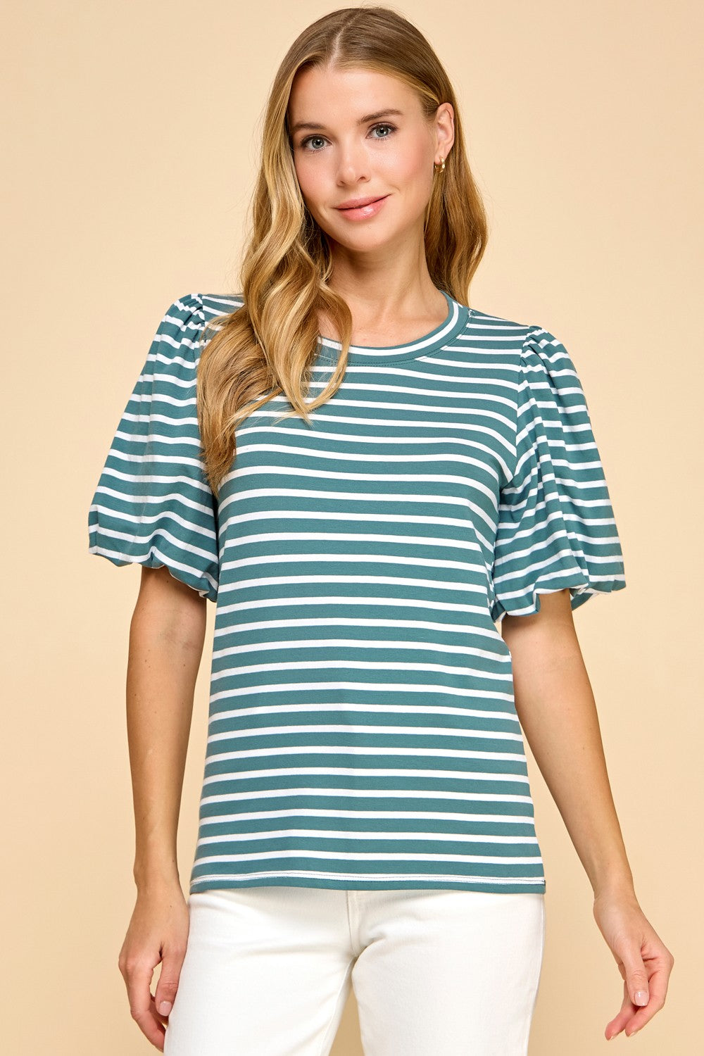 Color Me Seafoam Stripes Top