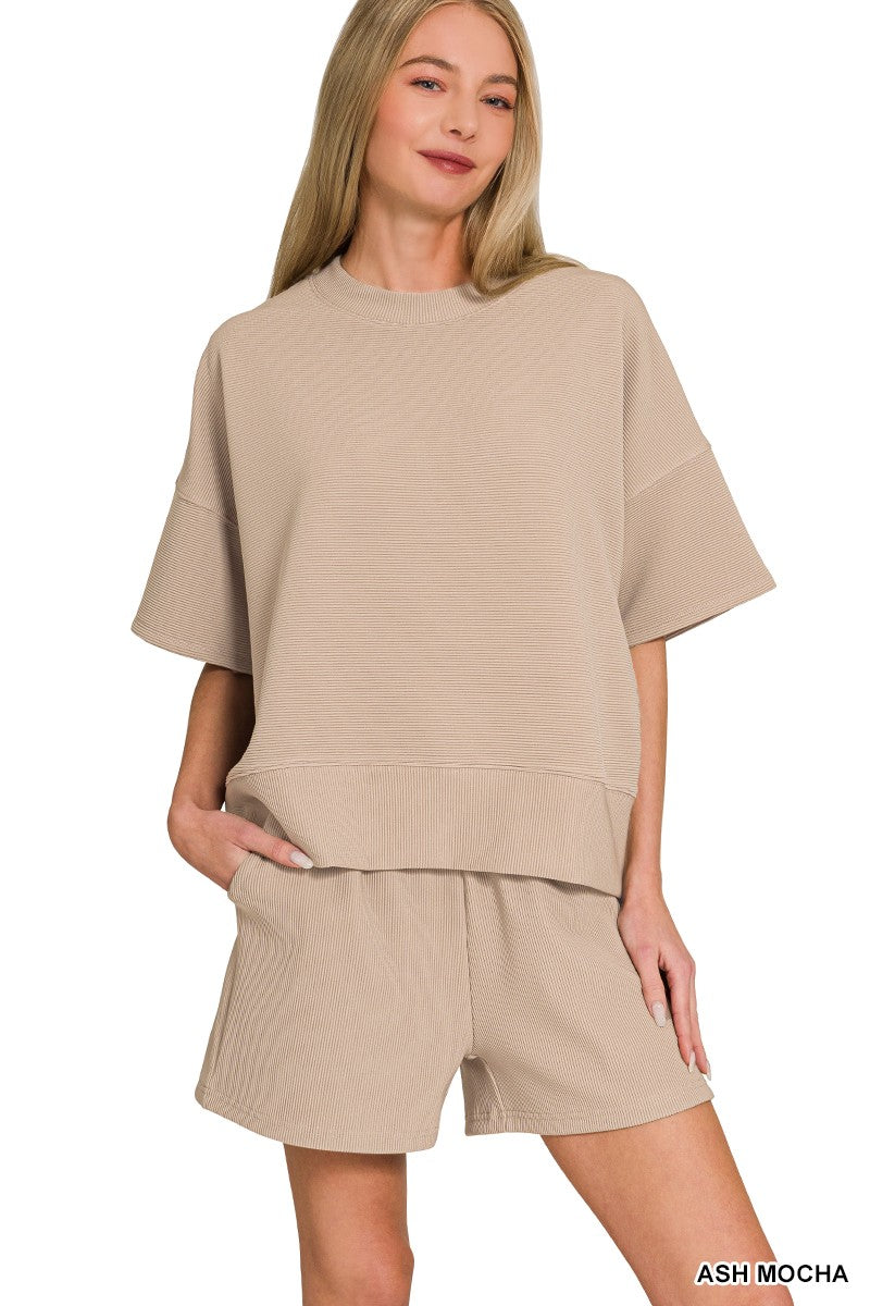 Ash Mocha 2pc Short Set