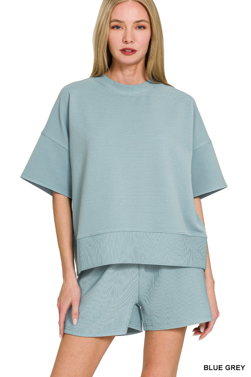 Blue Grey 2pc Short Set