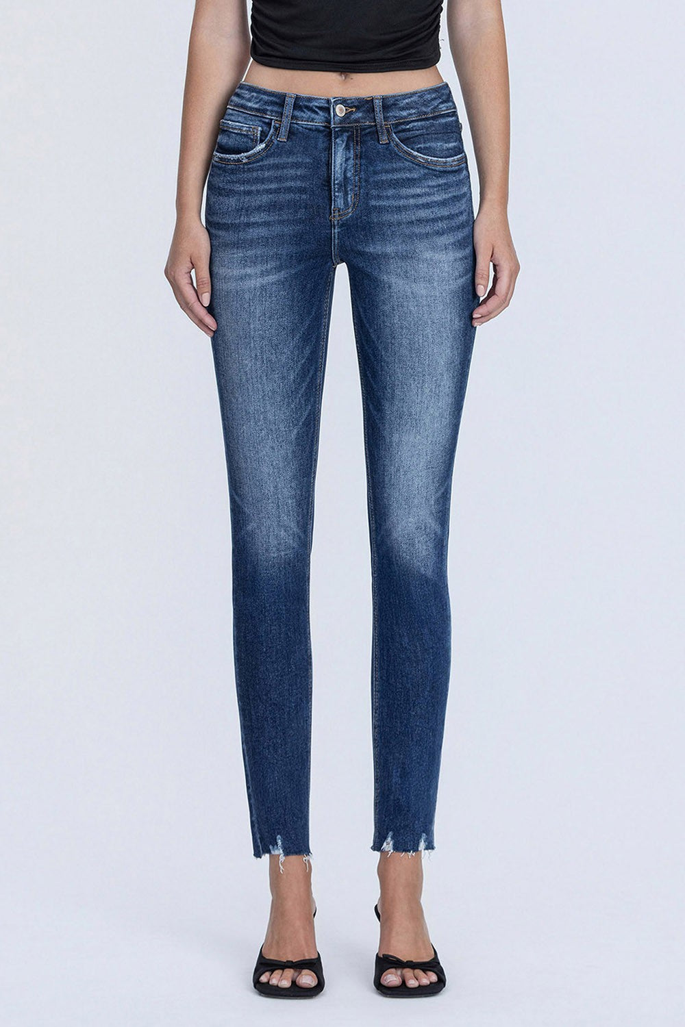 Vervet by Flying Monkey Distressed Hem Skinny Jeans