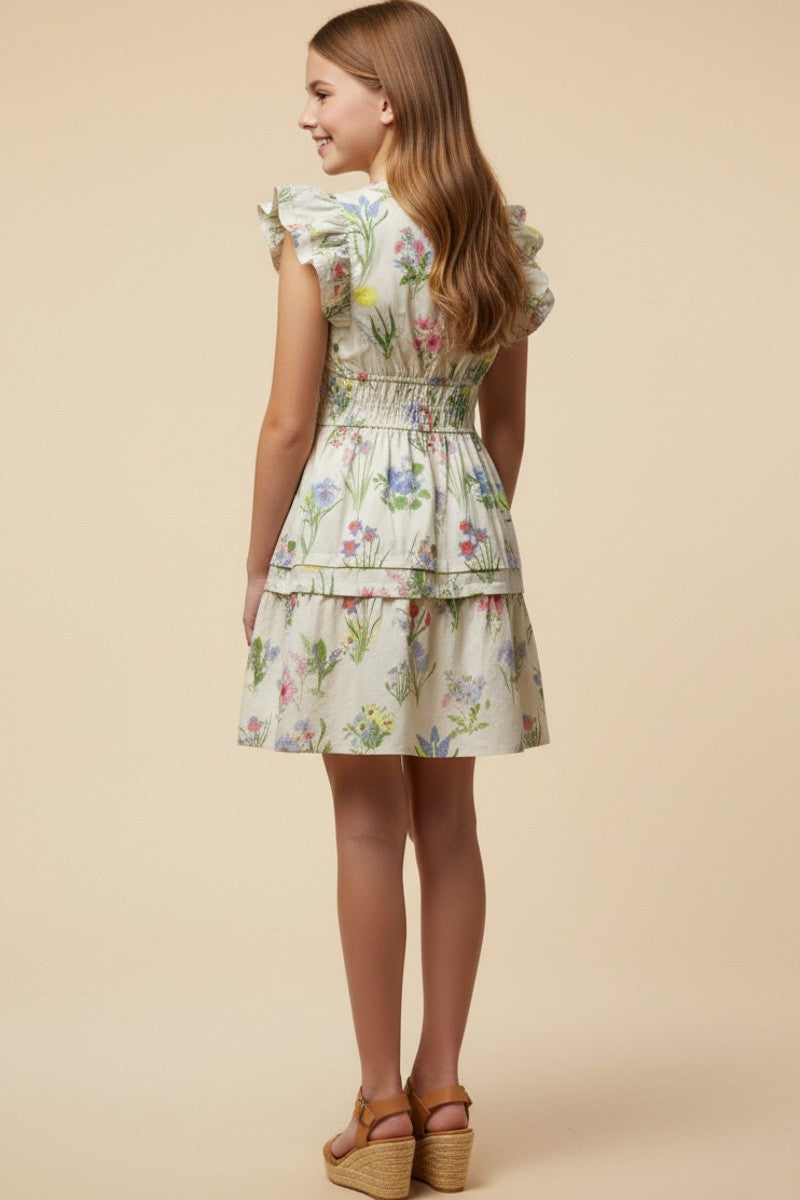 Allover Florals Dress for Girls