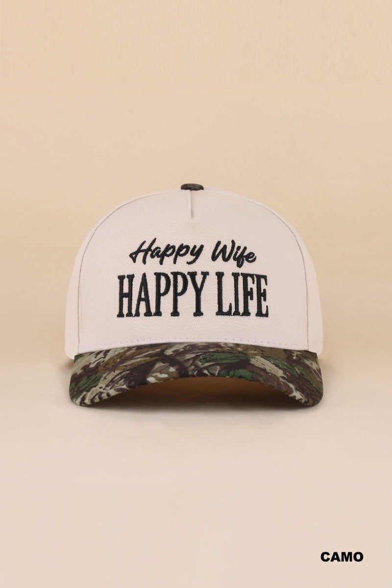 Happy Wife Happy Life Camo Hat