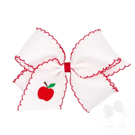 Wee Ones Harvest Apple Moonstitch Hair Bow