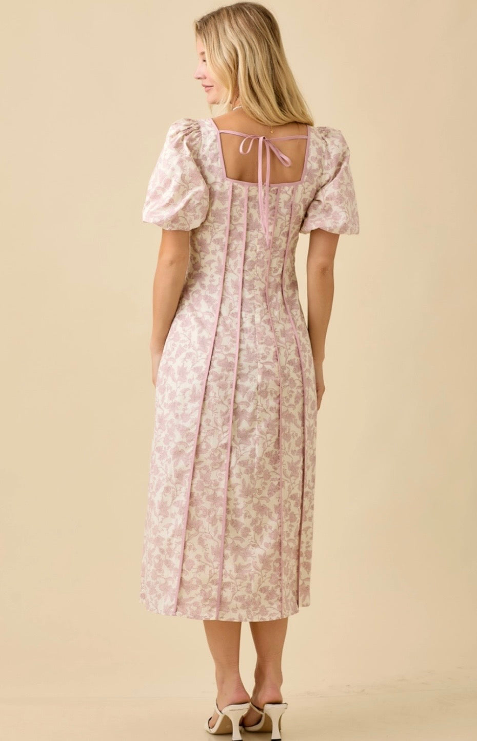 Dusty Rose Midi Bubble Dress