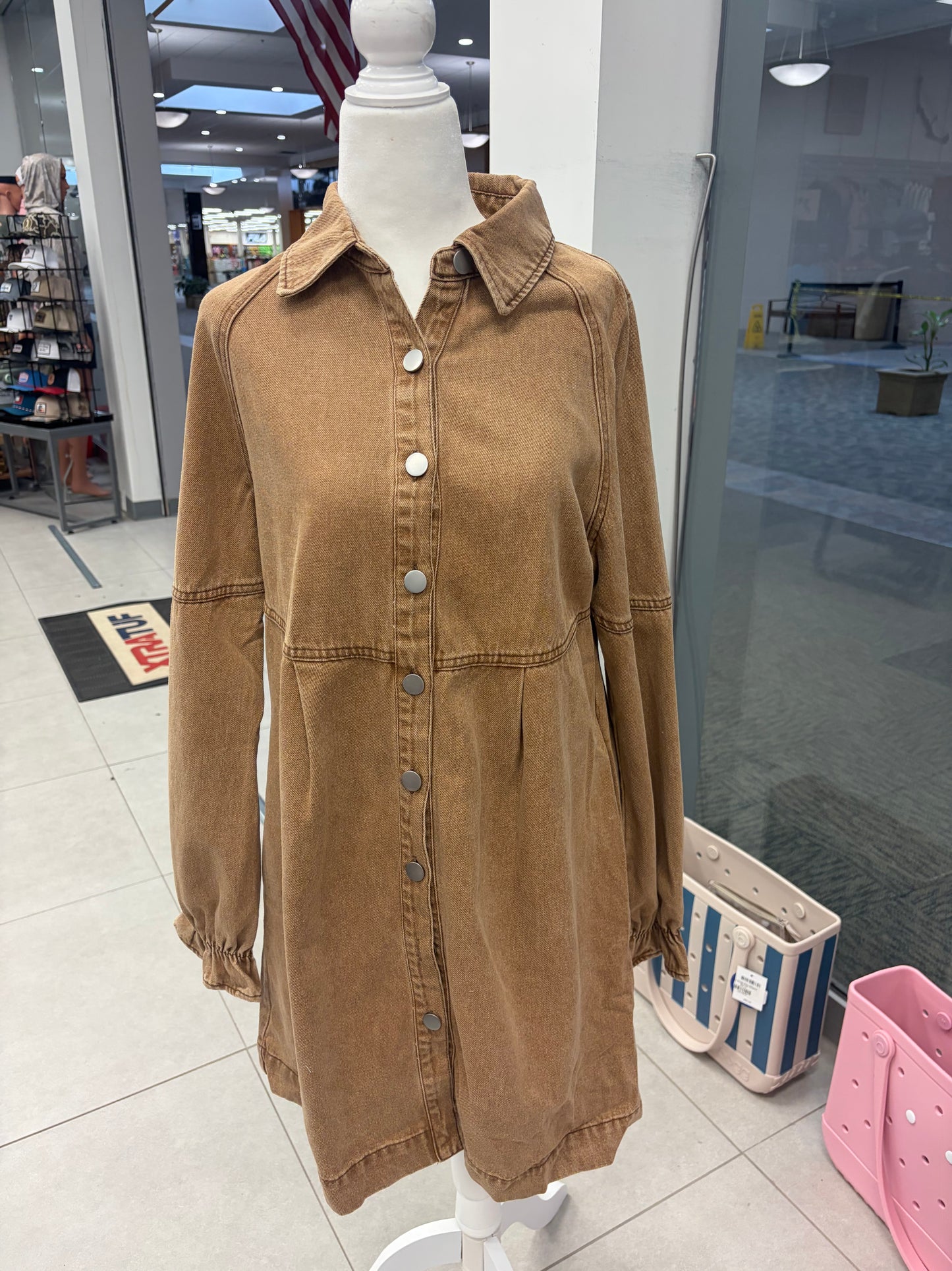 Taupe Denim Dress