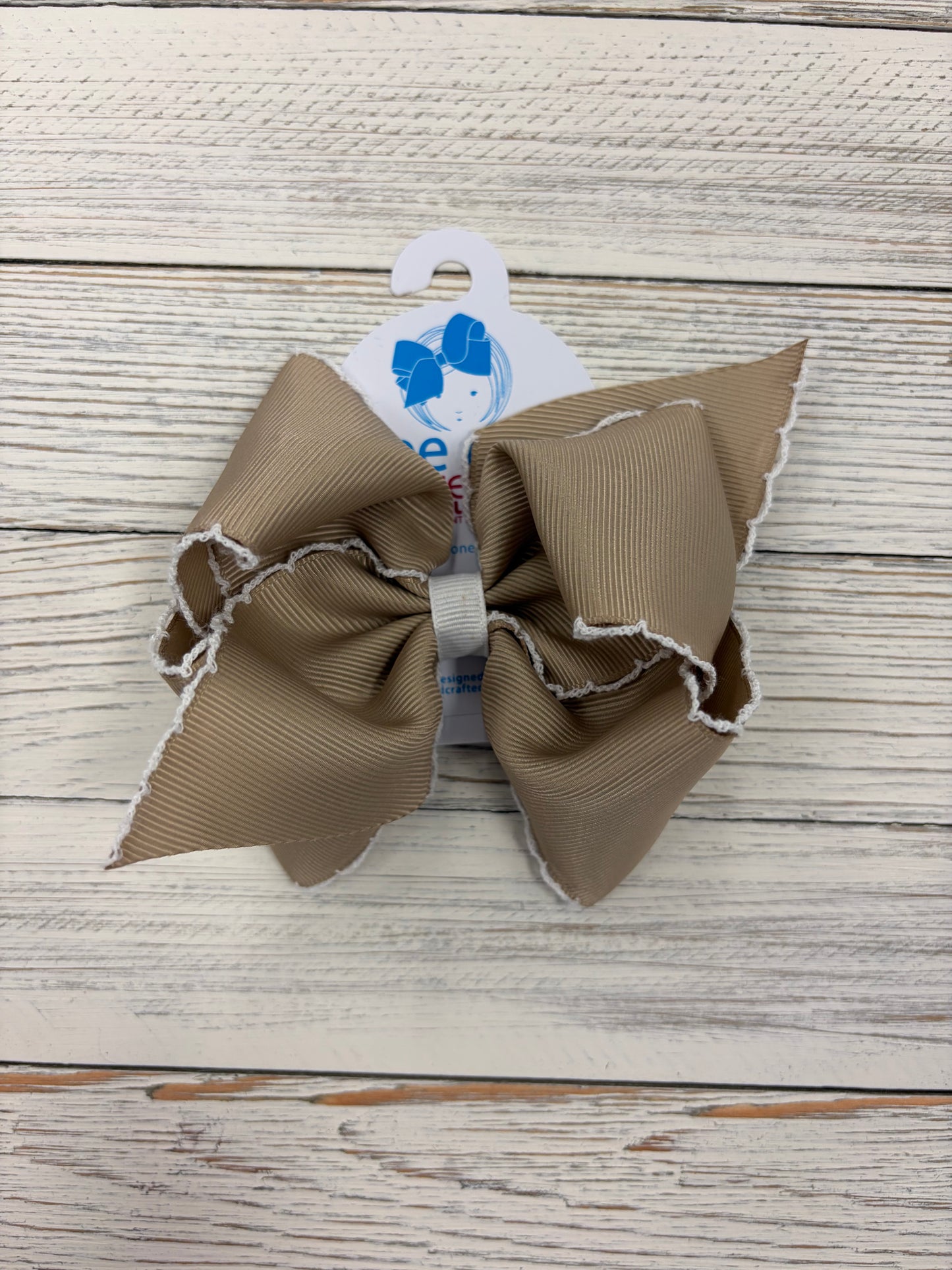 Wee Ones King Moonstitch Oatmeal Hairbow