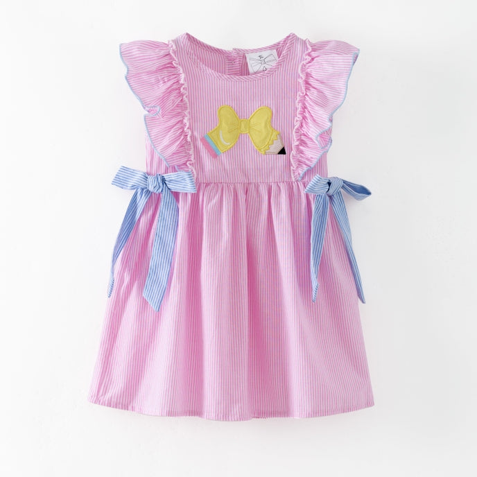 Pencil Bow Stripe Tie Dress