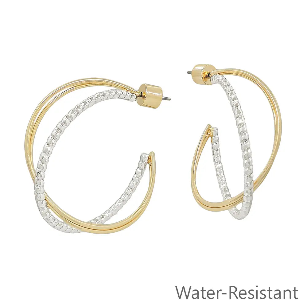 Gold & Silver Twisted X Earrings