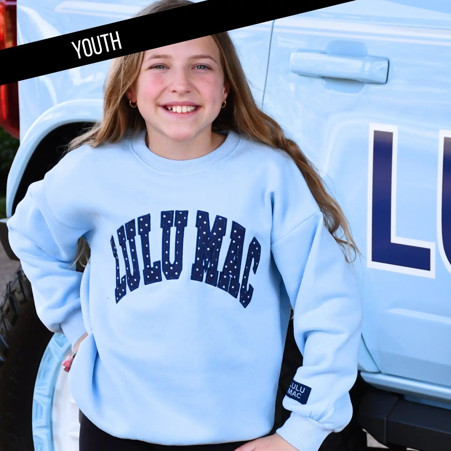 Lulu Mac Light Blue Navy Sweatshirt