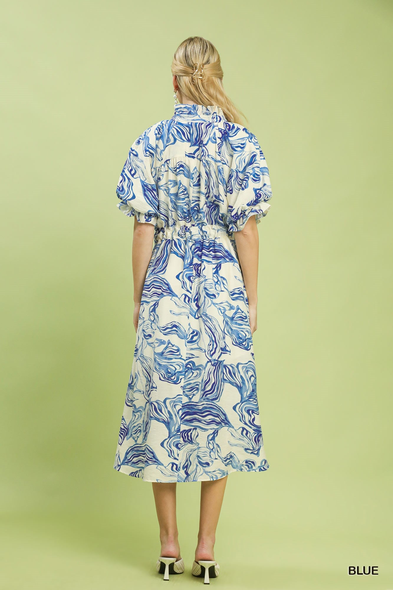 Gabrielle Abstract Midi Dress by Umgee in Blue