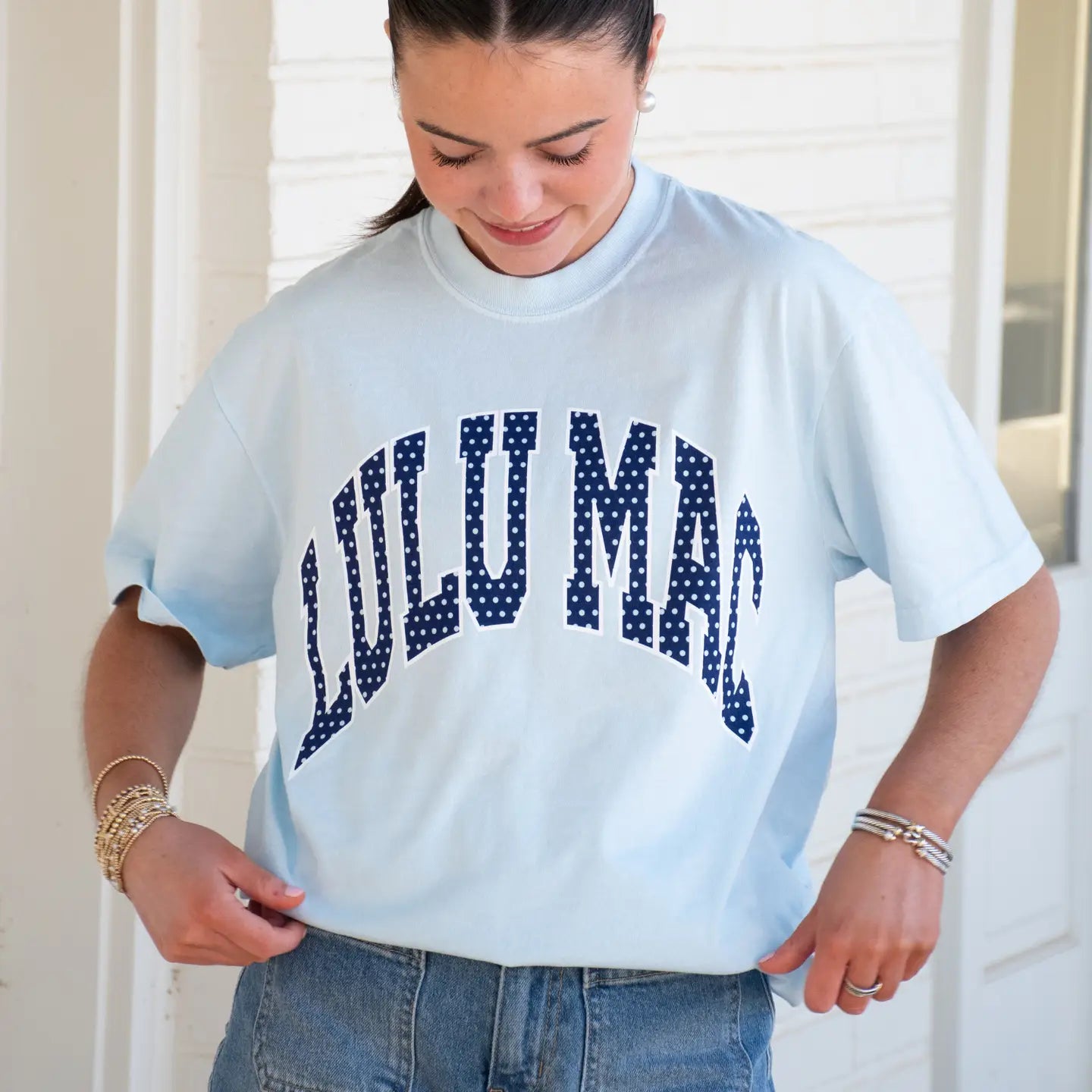 Lulu Mac Polka Dot Chambray T-shirt
