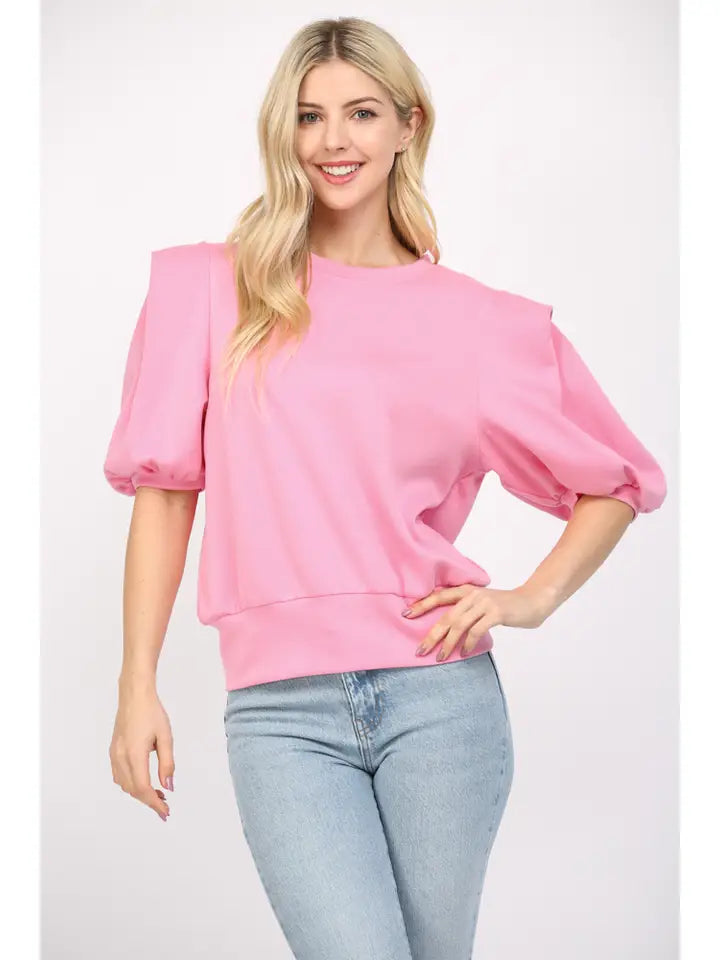 Fate Pink Puff Sleeve Top