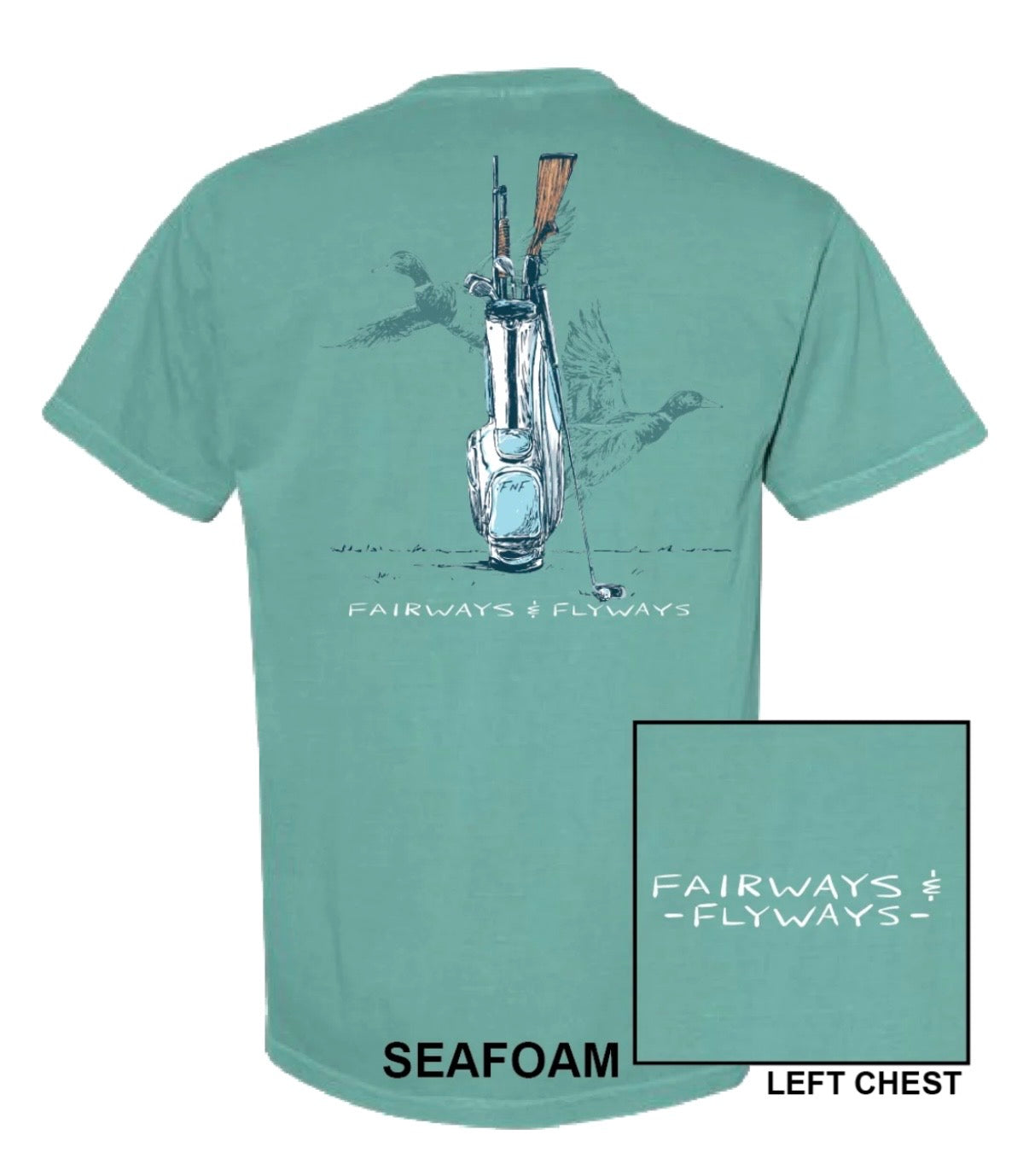 Fairways & Flyways Golf Bag Seafoam T-shirt