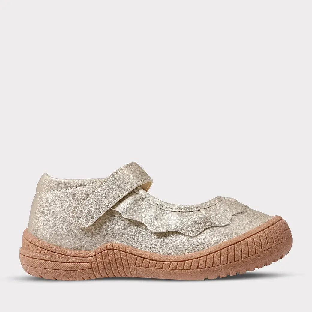 Oomphies Amina Girls Hook & Loop Mary Jane Shoes Gold