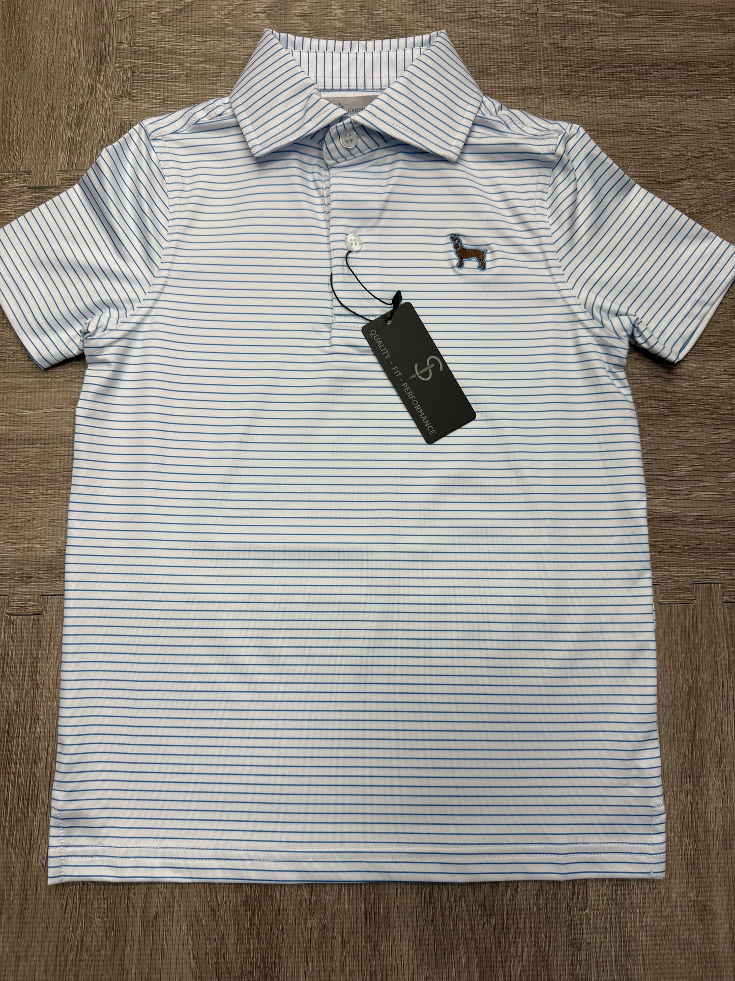 Cardinal Creek Logo Polo White/Sky for boys