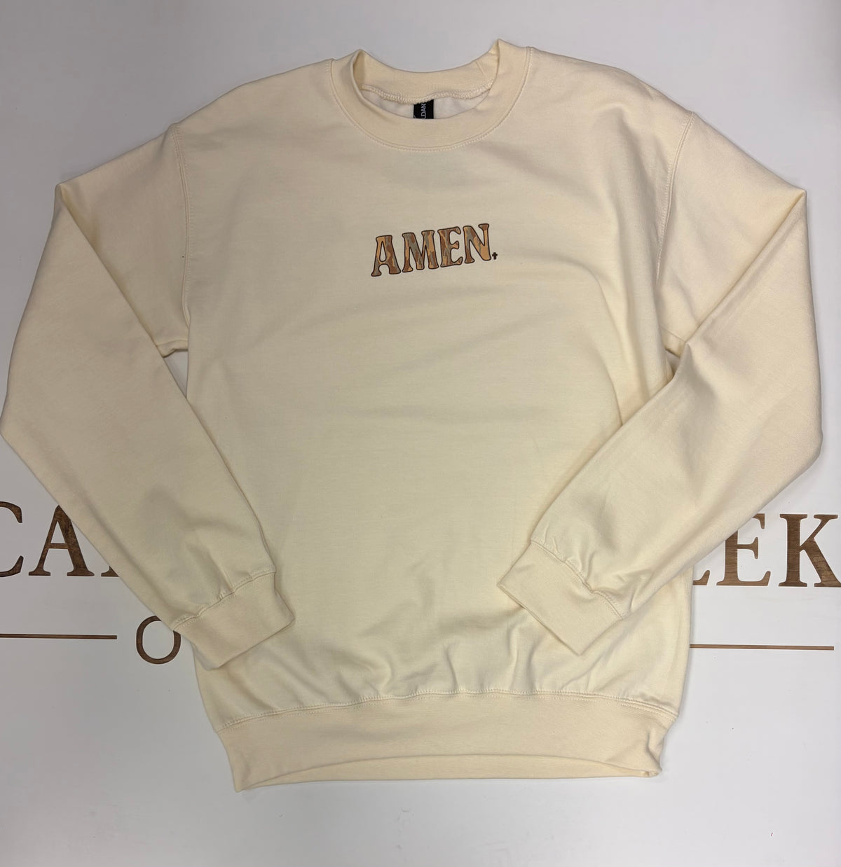 Southern Fried Cotton Amen Crewneck in Ivory