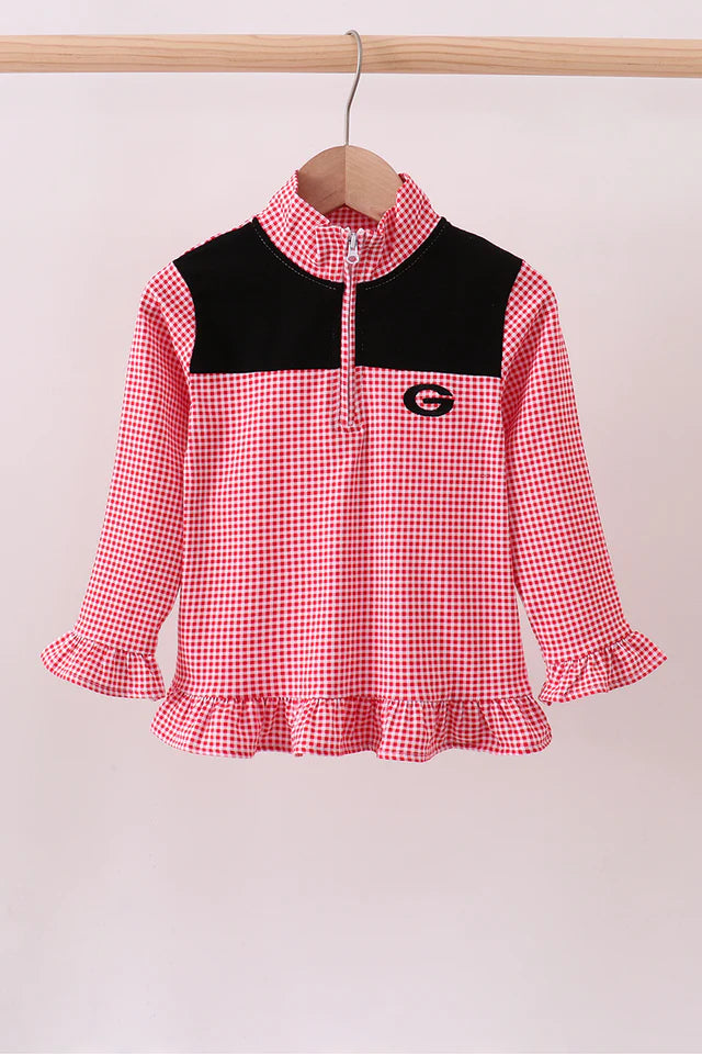 Georgia Embroidery Ruffle Top