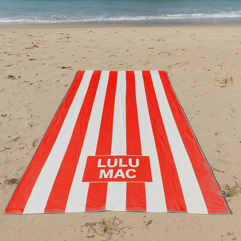Lulu Mac Red Darby Beach Towel