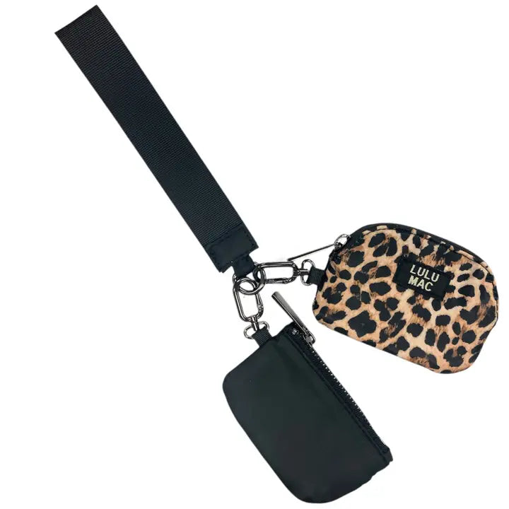 Lulu Mac Black/Leopard Wristlet