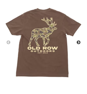 Old Row Camo Moose Pocket Tee in Expresso