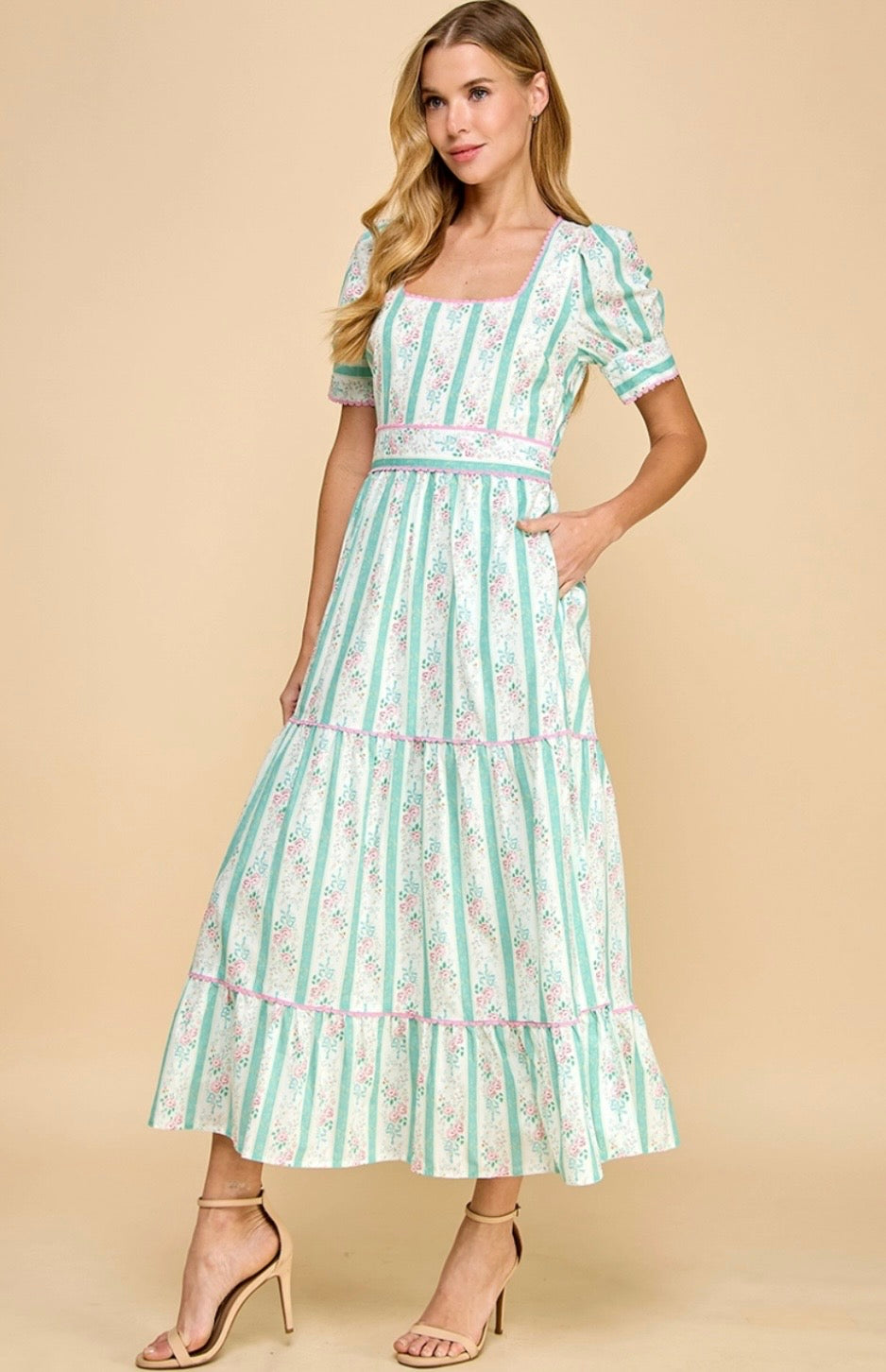 Pretty to be Mint & Pink Floral Dress