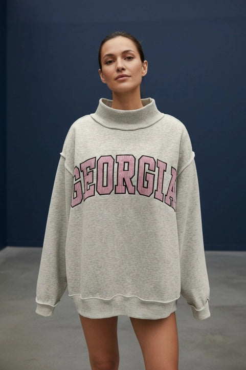 Georgia Embroidered Mockneck