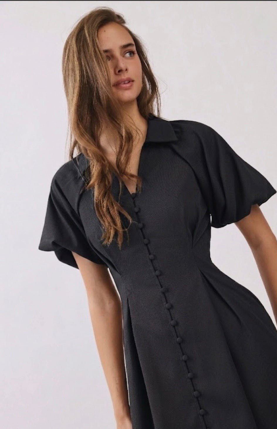 Being Bold In Black Midi Dress