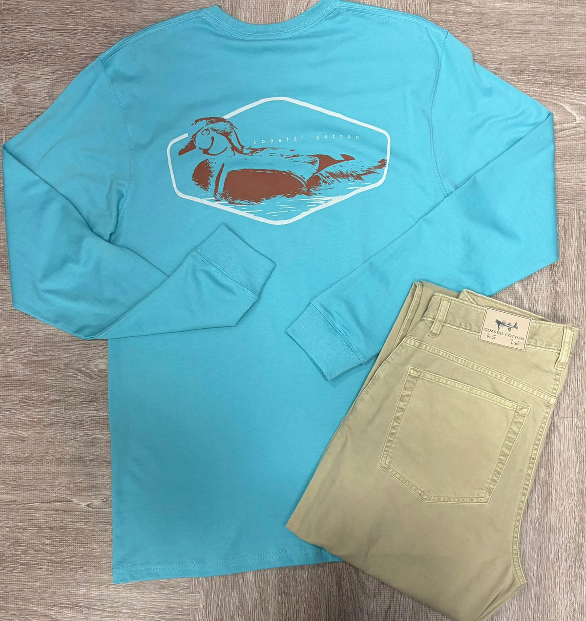 Coastal Cotton Duck LS Tee in Seafoam