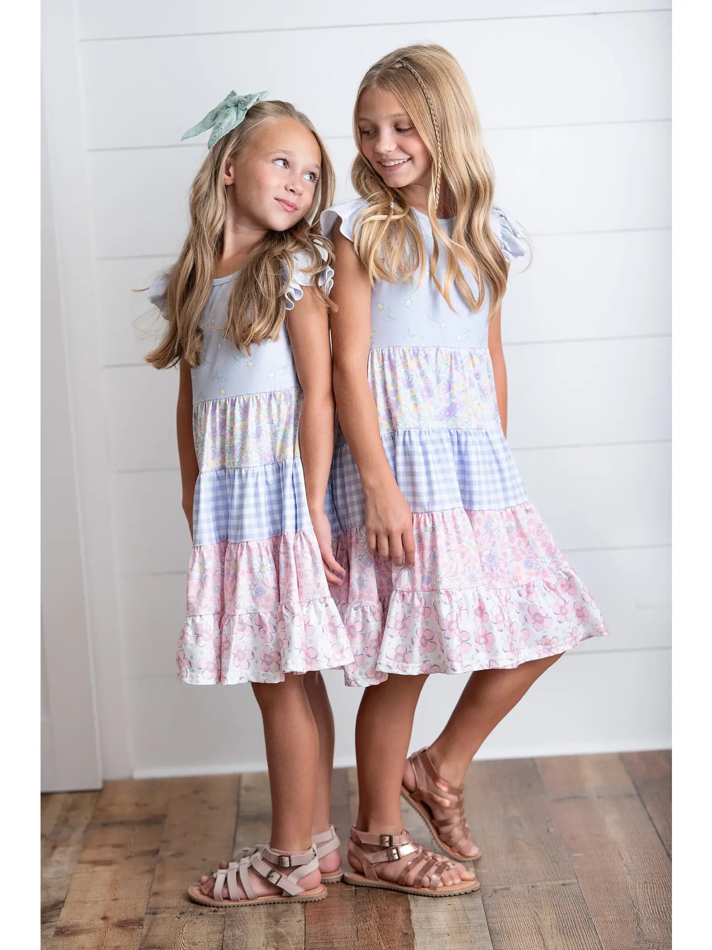 Ava Twirl Lavendar Floral Dress for Girls