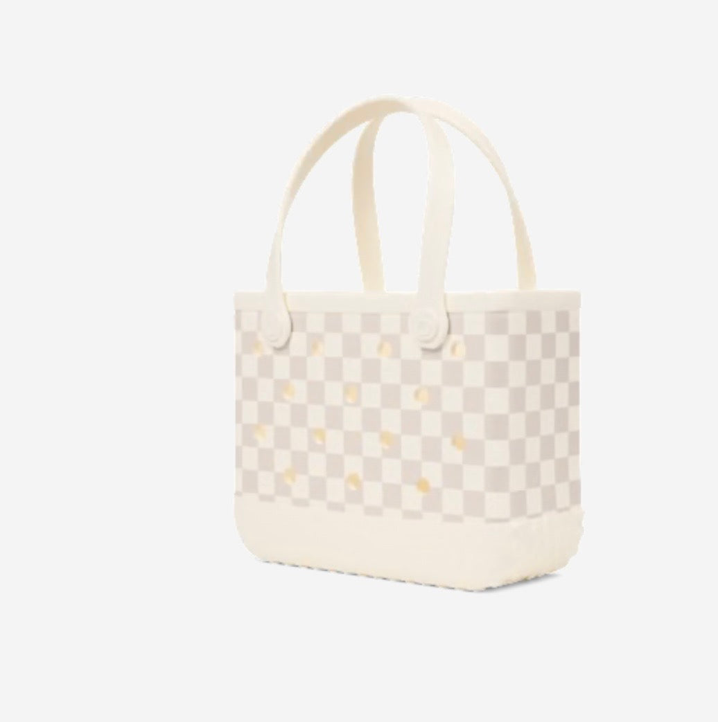 Bogg Bitty Checkered Coconut Mushroom Bag