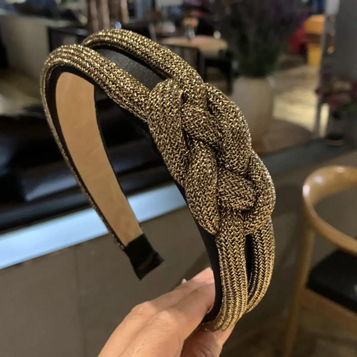 Glitter Knot Headband in Gold
