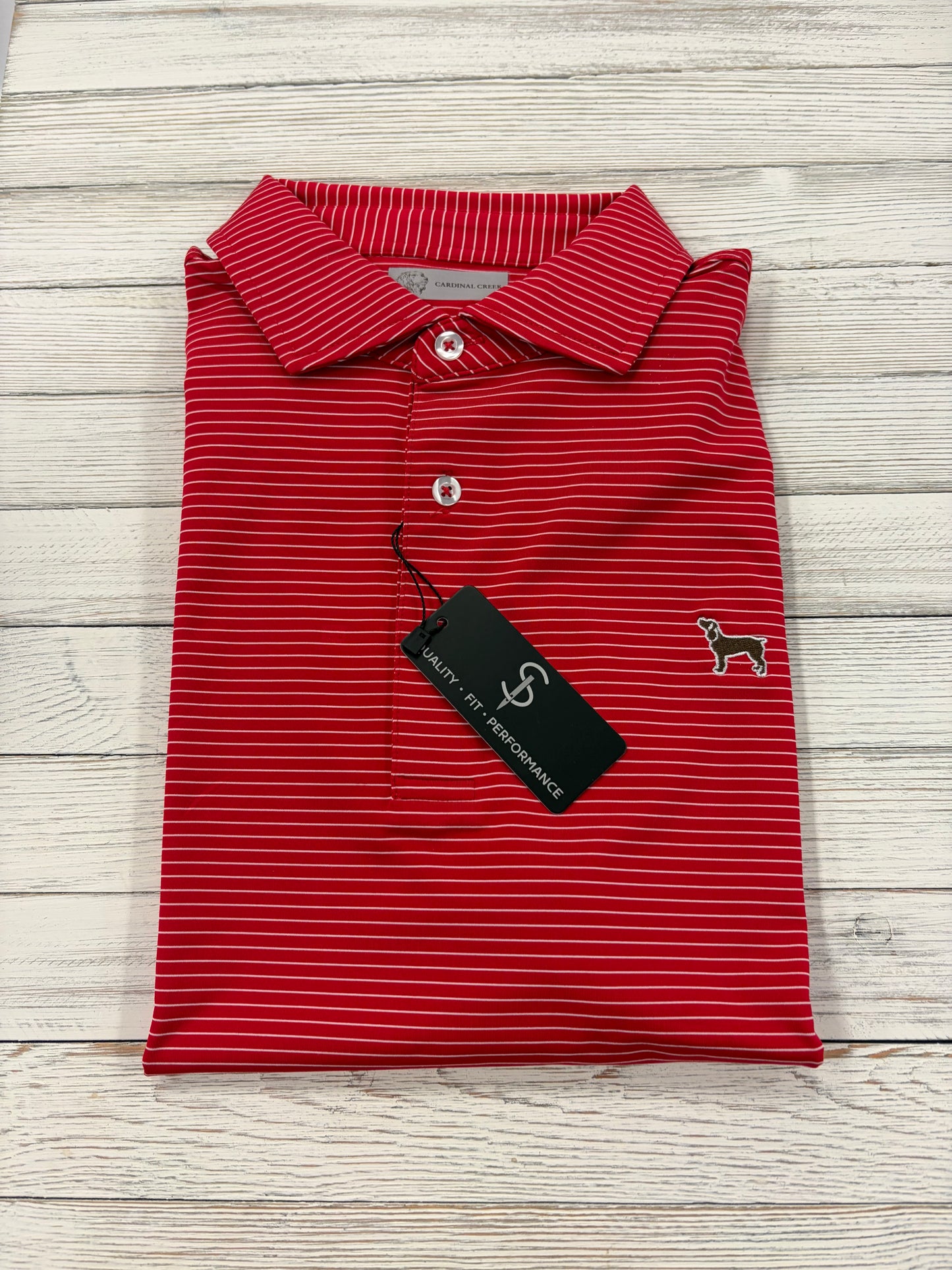Cardinal Creek Logo Polo Red & White