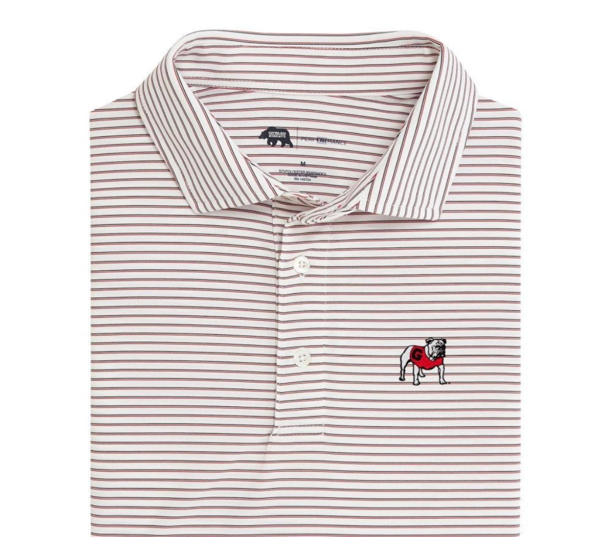 Onward Reserve UGA Standing Bulldog Scout Stripe Polo