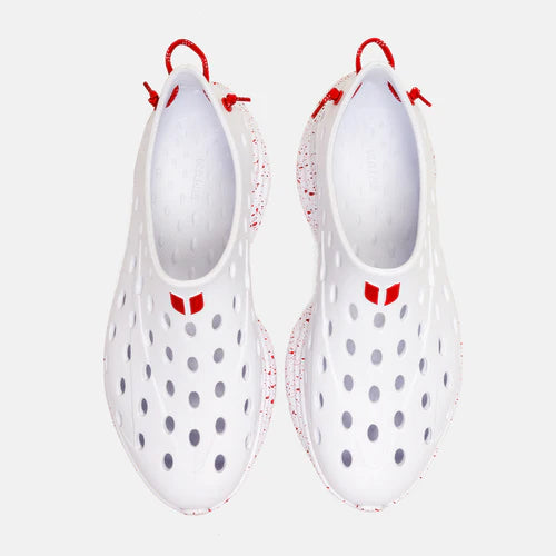Kane All White/Red Speckle Revive Shoes