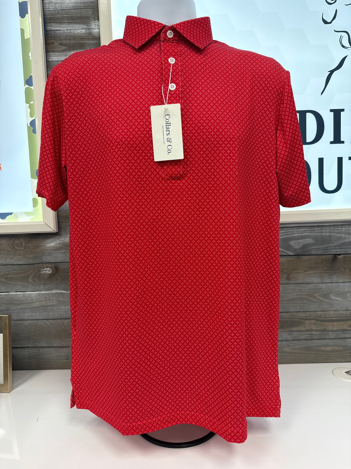 Collars & Co. Matrix Red And White Polo