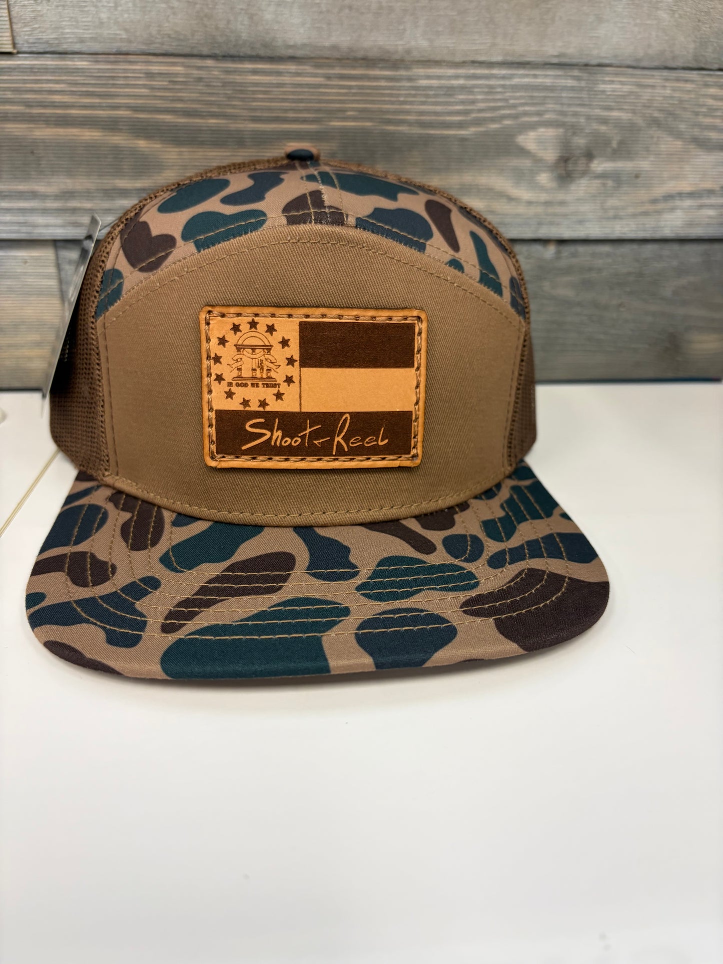 Shoot & Reel Old's Cool Delta Chocolate GA Flag Flatbill Hat