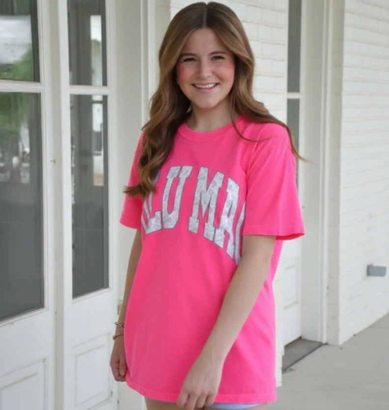 Lulu Mac Neon Pink Camo T-shirt