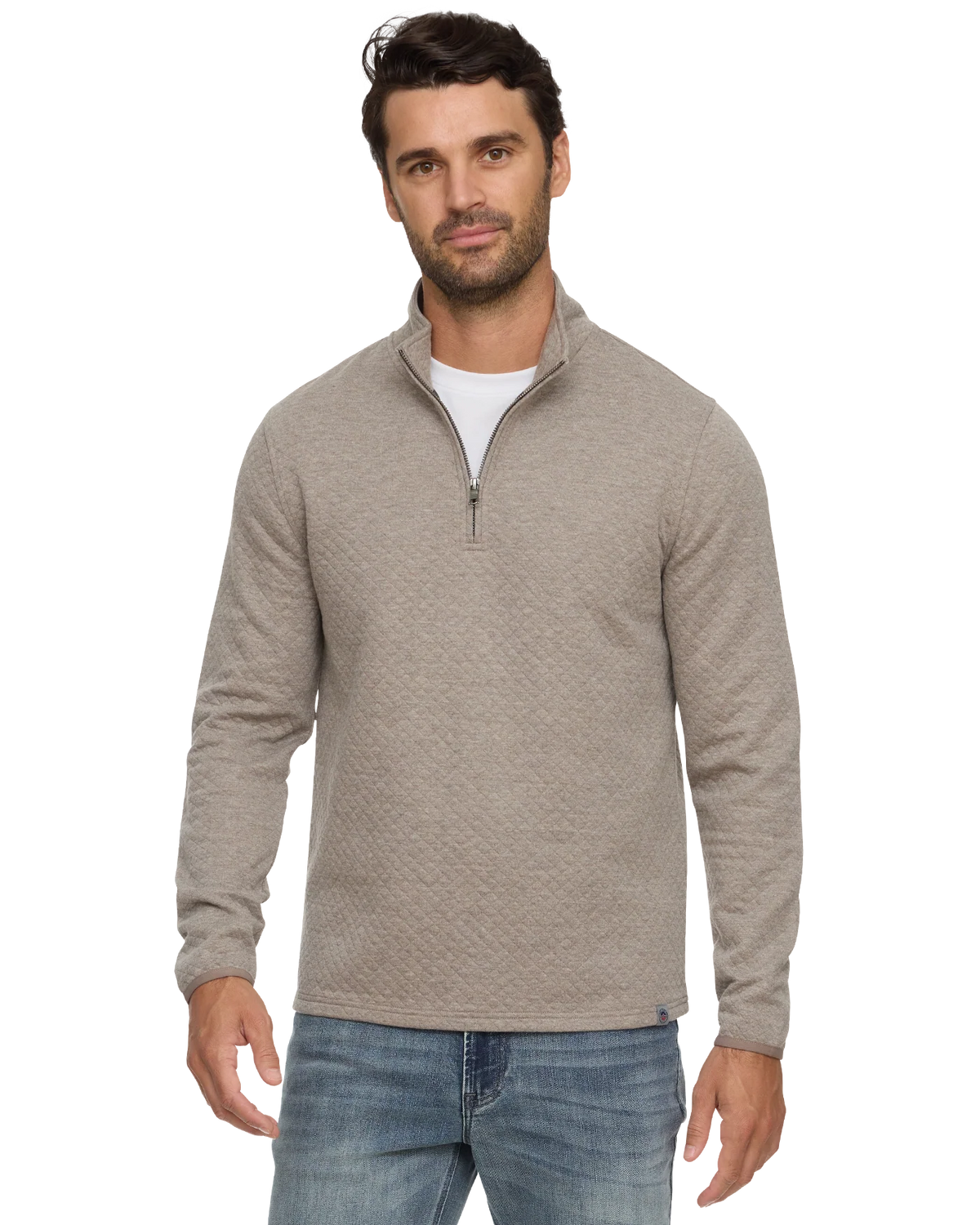 Flag & Anthem Bradner Quarter Zip Dark Taupe