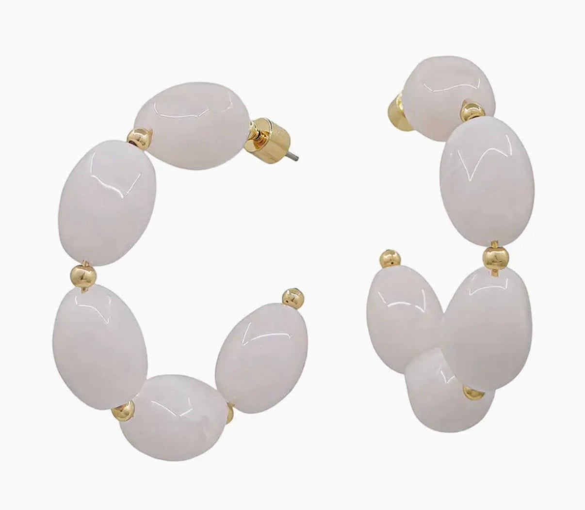 Pink Oval Acrylic 2” Earrings