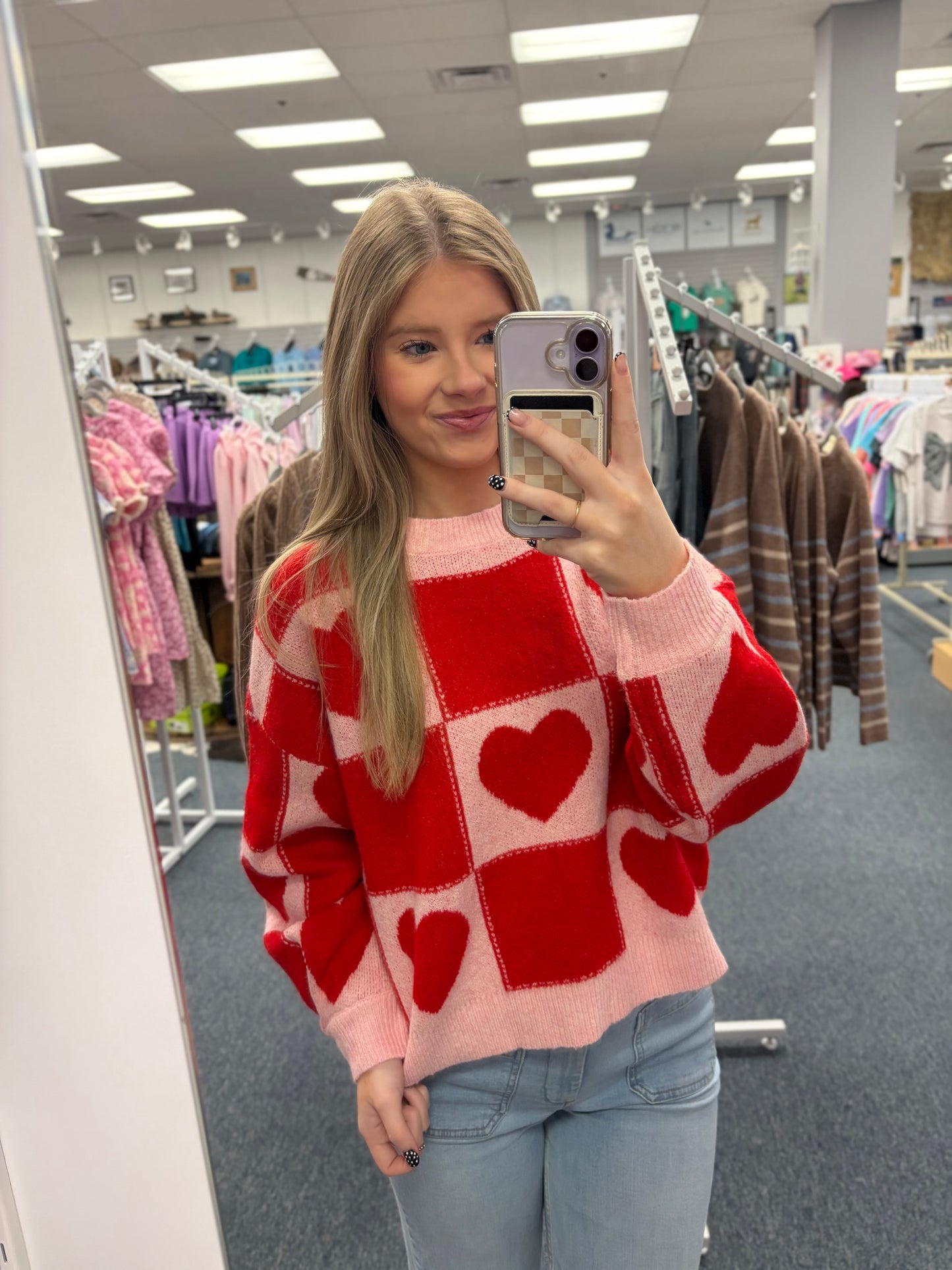 All for Hearts in Red & Pink Sweater