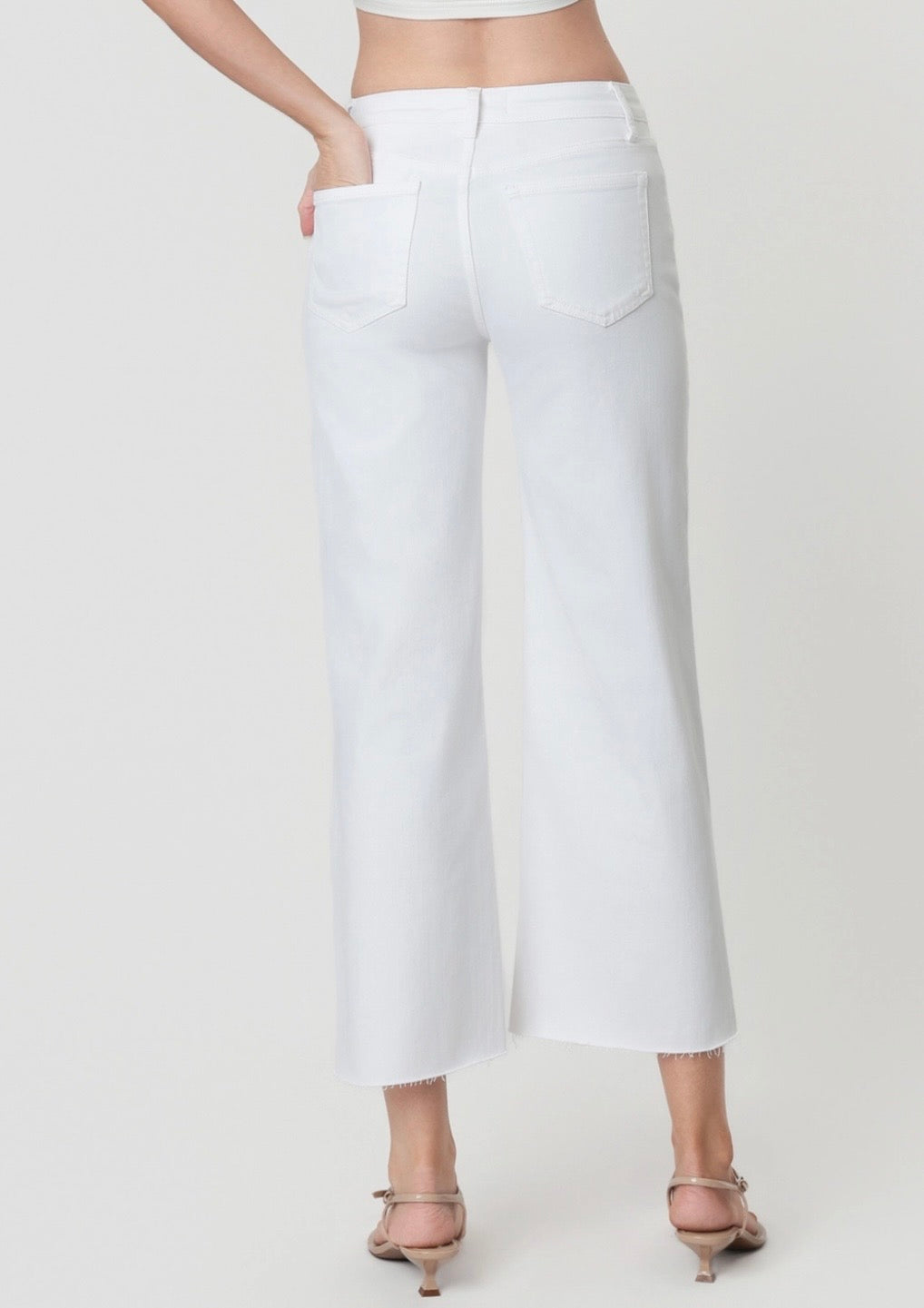 Vervet by Flying Monkey White Crop Jeans